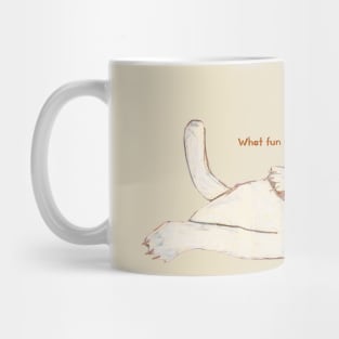 What fun to be a cat? Looks like child's drawing. Through children's eyes Mug